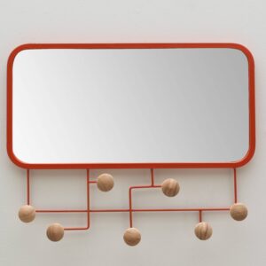 Miroir orange et 7 crochets boutons