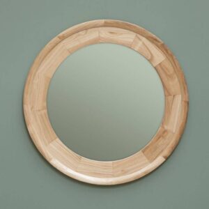 Miroir rond bois clair