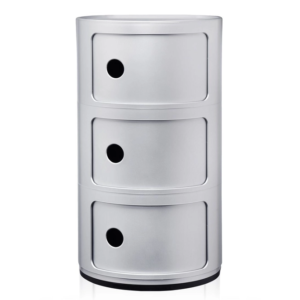 Meuble Componibili 3 éléments Gris/Argent