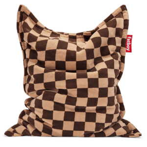 Pouf Original Indoor Recycled Slim Teddy Chess Brown