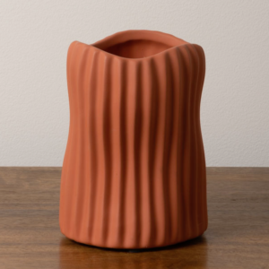 Vase Terracotta Strié Abstract