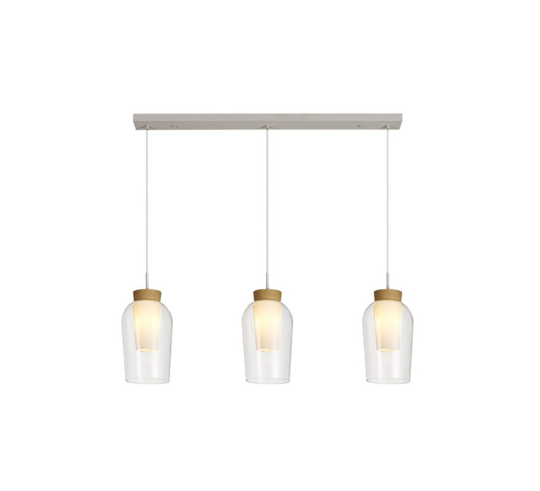 Suspension NORA 3L design bois et blanc – Image 2