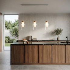 Suspension NORA 3L design bois et blanc