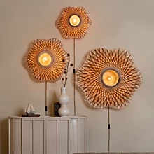 applique murale design MADURA Bambou Naturel 1xE27 D44CM