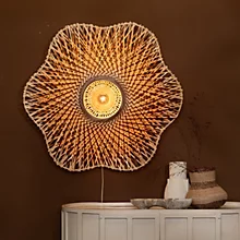 applique murale design MADURA Bambou Naturel 1xE27 D44CM – Image 3