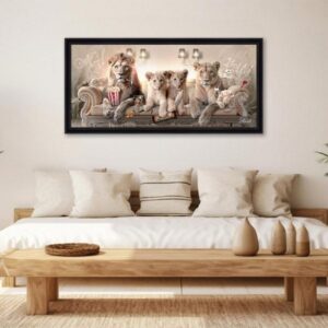 Tableau binet pano lion luxury